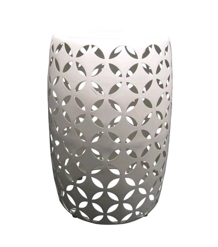 Allen + Roth 19.4-in Steel Plant Stand White Indoor Outdoor Round Home Decor