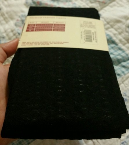 NEW Merona 2 Pairs  Premium Fashion Tights: Geometric Pattern M/L Ebony, Neutral