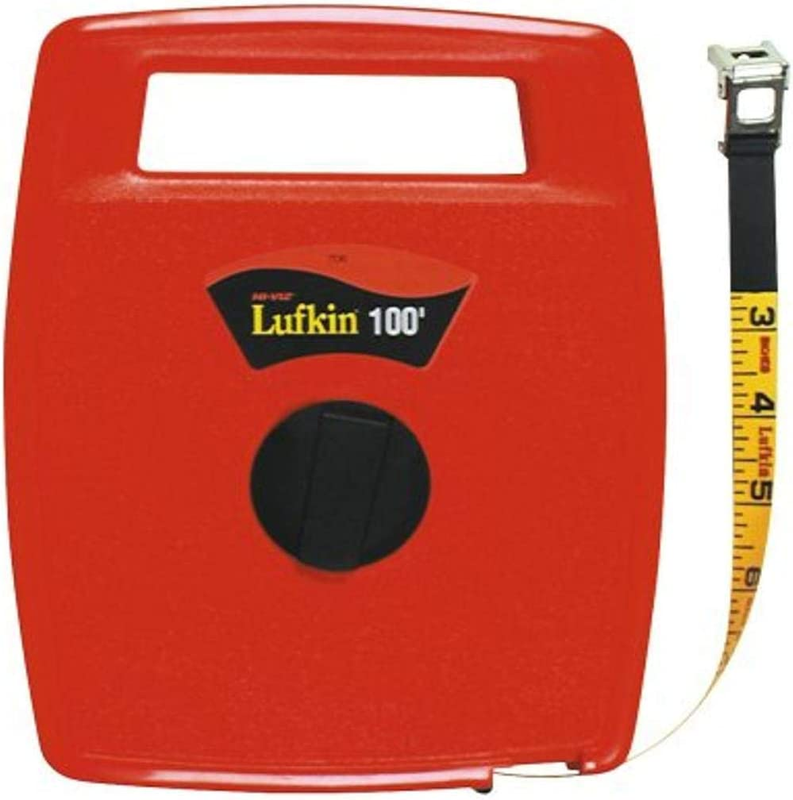 Crescent Lufkin 1/2" X 100' Hi-Viz Orange Linear Fiberglass Tape Measure - 706L