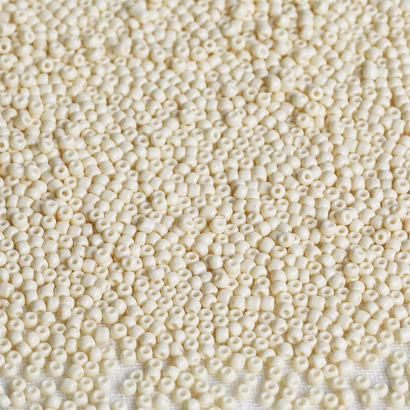Size 8/0 Crafts Glass Seed Beads 3Mm Beige Beads for Jewelry Making (Total about