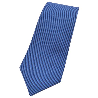 HERMES Tie Brand Silk Regular Print Striped Bluee X Navy Men'S