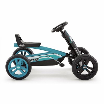 Berg Buzzy Racing Kids Adjustable Seat Compact Pedal Powered Safe Go Kart, Blue