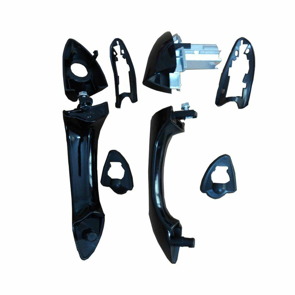 One Pair Front Bright Black Exterior Door Handle For BMW