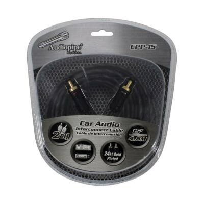 Audiopipe CPP15 15' foot ft Gold Plated Interconnect Cable