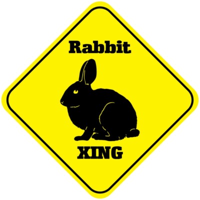 Yellow Aluminum Crossing Sign Rabbit Cross Xing Style G Diamond Street Signal