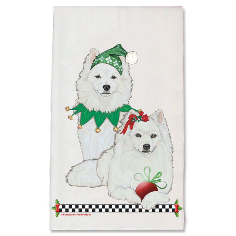 American Eskimo Eskie Dog Christmas Kitchen Towel Holiday Pet Gifts