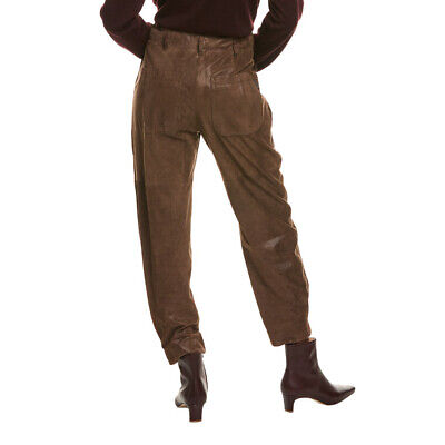 Pre-owned Brunello Cucinelli Women's 100% Leather Casual Pants/trousers In Cacao