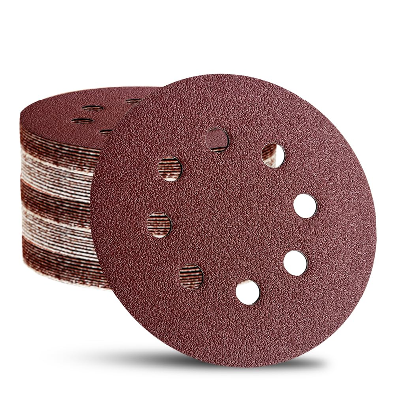 52 Pack 5 Inch 8 Hole Sanding Discs Sandpaper Mixed Grits Orbi...