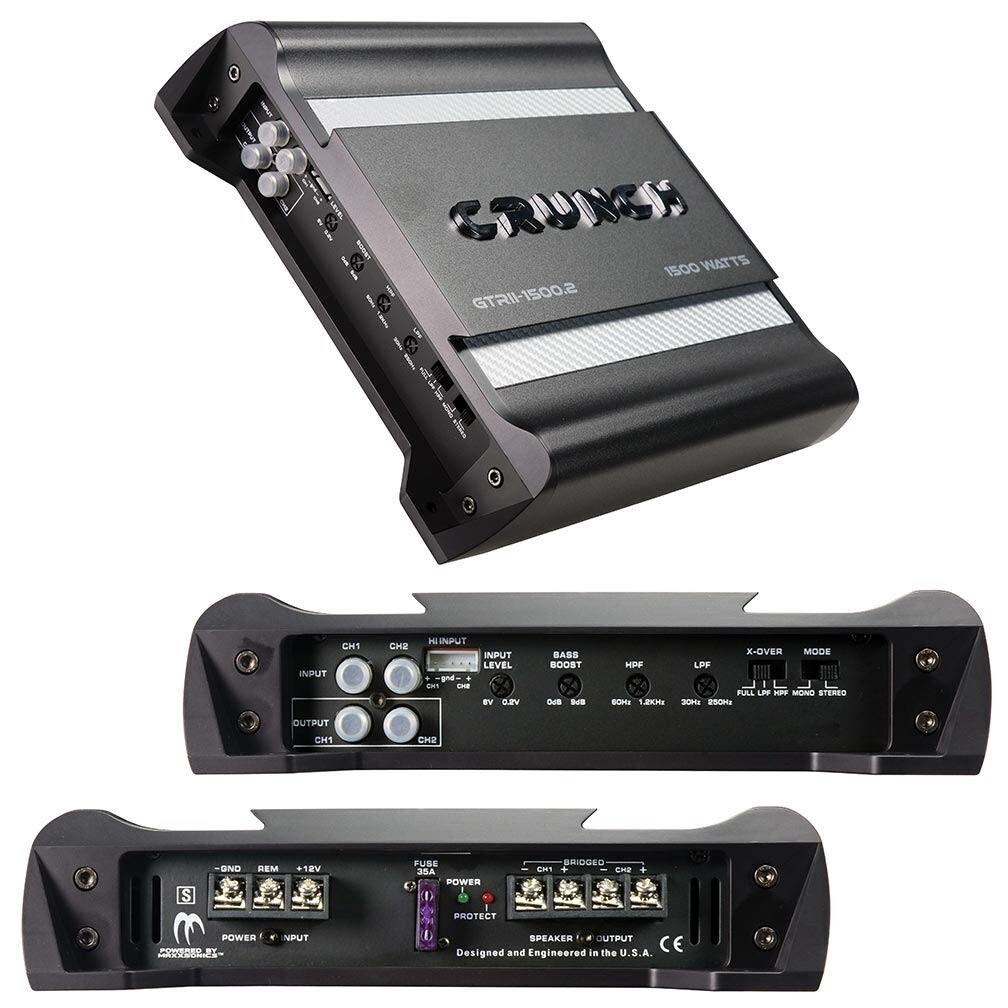 CRUNCH GTRII-1500.2 2 CHANNEL CAR AMPLIFIER 1500W MAX POWER