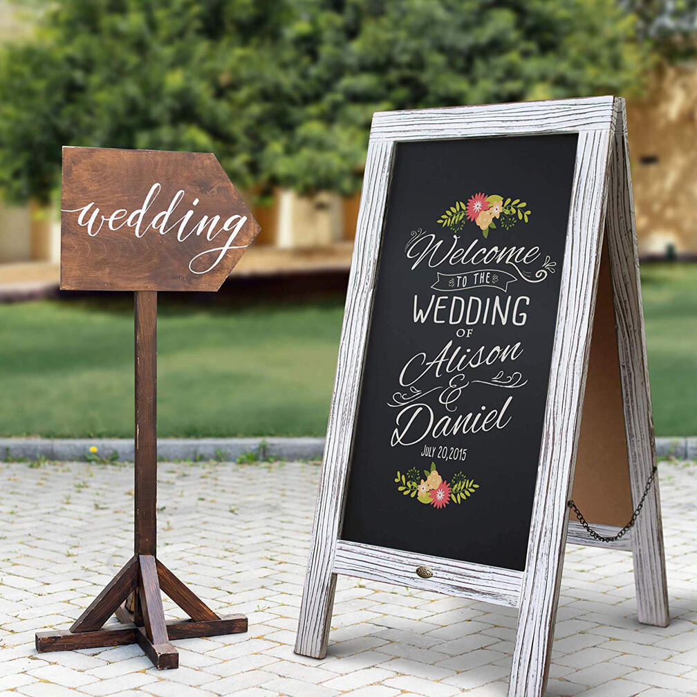 2-Side Rustic Magnetic A-Frame Chalkboard Sign Extra Large 40x20