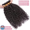 Deep Wave Human Hair Bundles Water Wave Bundles 12A Brazilian 100% Unprocessed Virgin Human Hair Wet and Wavy Bundle Double Weft Deep Curly Weave Natural Black(12 14 16 Inch)