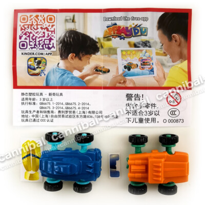 ~ KINDER Joy - Surprise Eggs Toy - VU078, VU079 - set of 2 TRANSFORM SNOW CARs