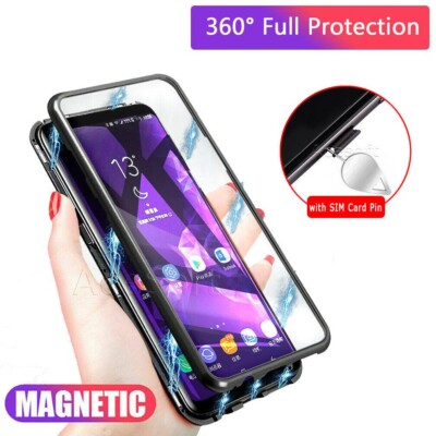 Magnetic Adsorption Full Tempered Glass Cover f Samsung Galaxy Note 9 USA Seller