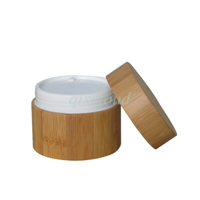 100g Empty Natural Bamboo Jars for Cosmetic Cream Gel Lip Balm Salve Containers