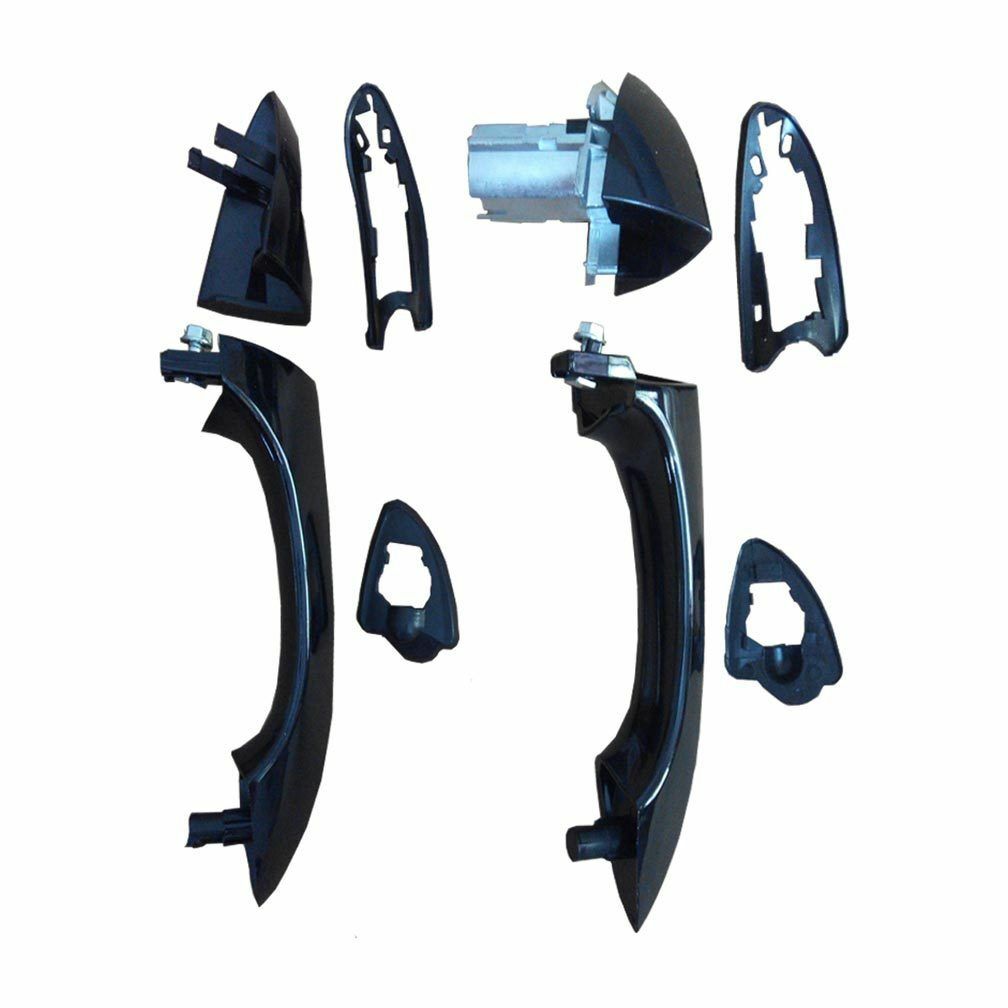 One Pair Front Bright Black Exterior Door Handle For BMW