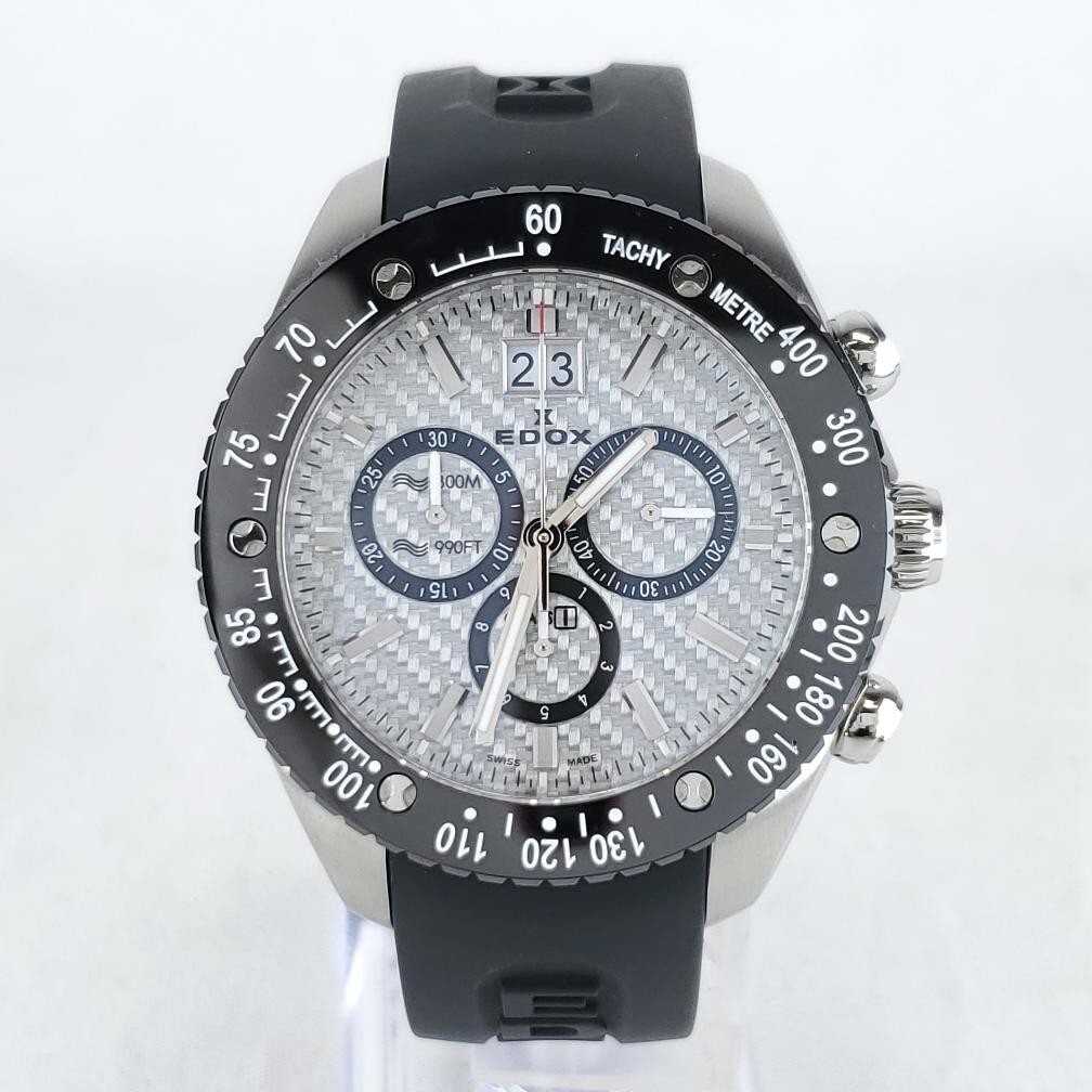 ティネコ Edox Gent's Watch Class 1 42mm Big Date Chrono 10004-3N-A1N