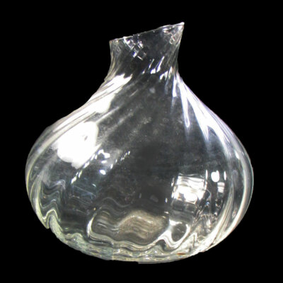 SEA of Sweden Handmade Scandinavian Glass Vase Diagonal Swirl Design, 6.5'' Tall