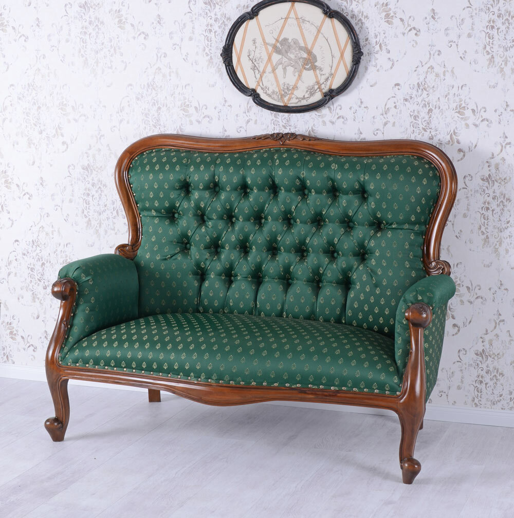 Chippendale Sofa Salonsofa Vintage Mahagoni Couch Antik Sitzbank Polstersofa neu