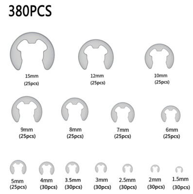 120/380x E Clips C CIRCLIPS Stainless Steel  Retaining Ring Assorted Kit