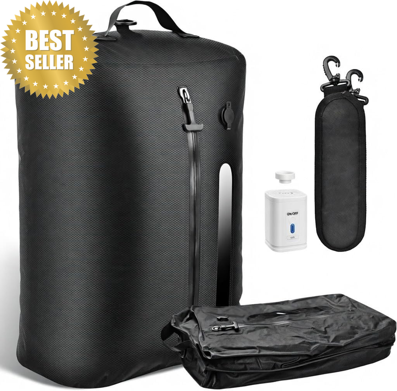 Vacuum Bags for Travel, Waterproof Compression Bags with Wireless Lockable Pump,
