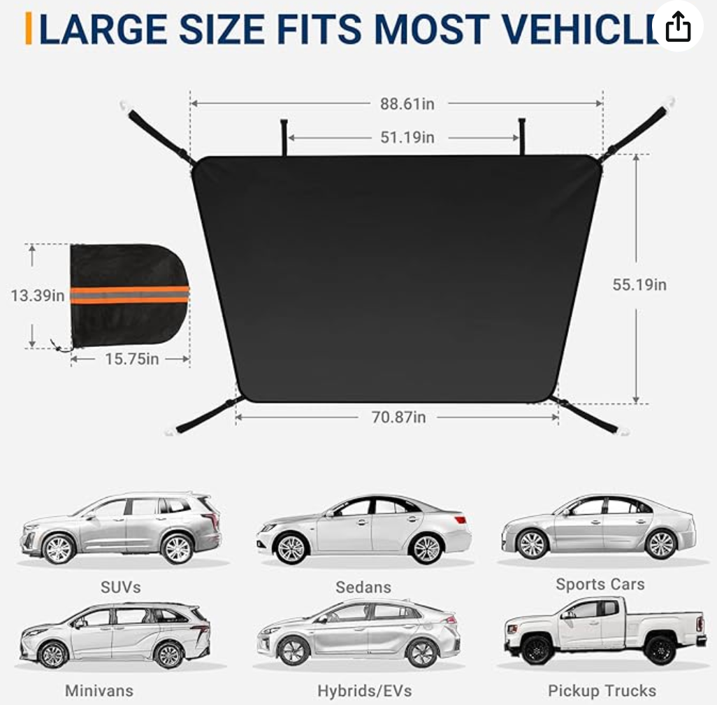 AstroAI Car Windshield Snow Cover, Windshield Cover for ice and Snow