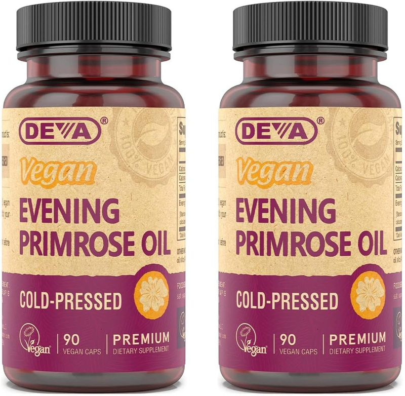 Vegan Evening Primrose Oil, Organic, Cold-Pressed, Unrefined, 90 Capsules 2-Pack