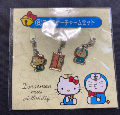 Fastener Charm Set Doraemon meets Hello Kitty Sanrio Collab 2015 Japan - New