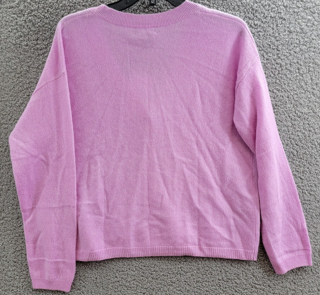 C by Bloomingdale's Cashmere Long Sleeve V-Neck Cardigan Women's S Rose Quartz - Picture 12 of 16