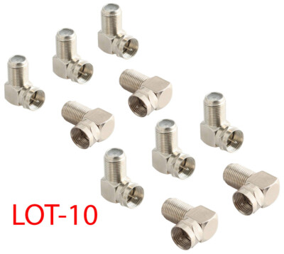 10PCS 90 Degree Right Angle F RG6 RG59 RG11 Coaxial Coax Connector Adapter