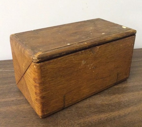 VTG ANTIQUE SINGER SEWING ACCESSORIES FOLDING WOOD PUZZLE BOX PATENT 1835