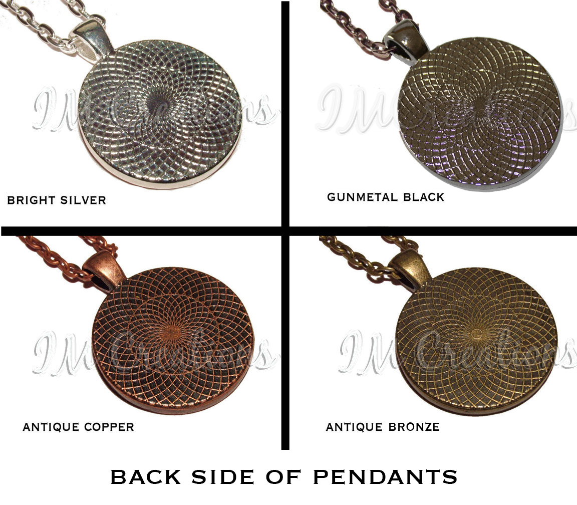 I Love the Beach Nautical Summer Sea Life Handmade ROUND Glass Pendant Necklace