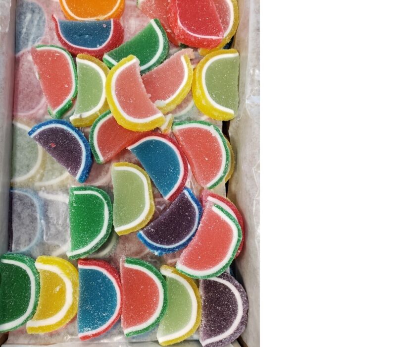 Assorted Fruit Slices Nostalgic Jelly Slice Candy 2 Pounds FREE