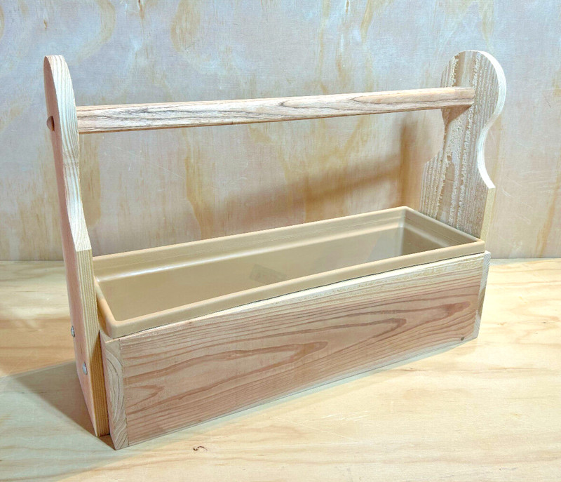 Planter Box W/Handle Unfinished Cedar Wood W/Insert Open Bottom (No