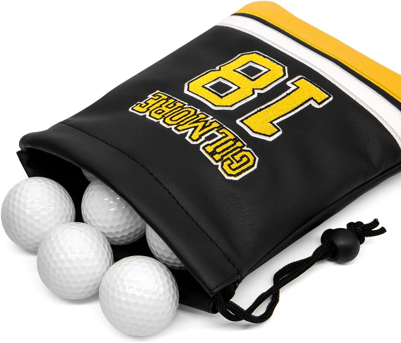 Valuables Pouch, Leather Golf Tee Pouch With Drawstring Clos