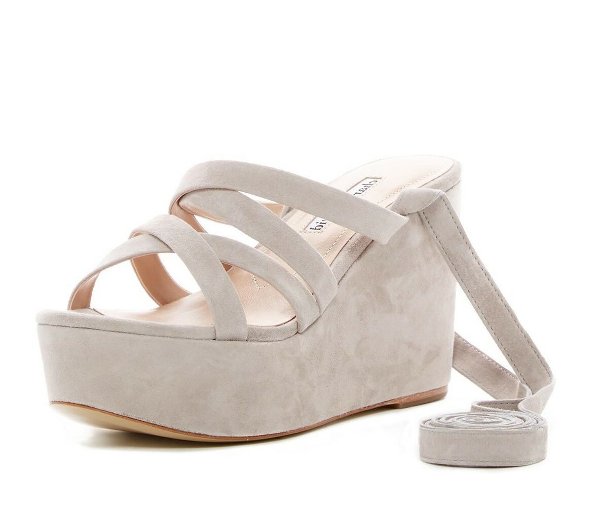 Charles David Womens Parker Gray Suede Wedge Strappy Sandals Size 6 M - 230839