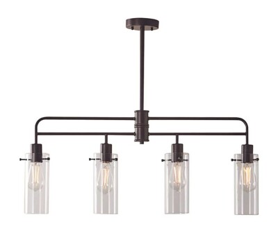 NIB BHG Bronze Rustic Industrial 4 Light Pendant Island Chandelier-Retail $69.99