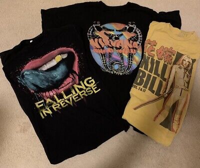 Lot Of 3 Vintage M T-shirts Falling In Reverse Kill Bill And Nirvana