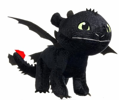 Plüsch Figur Ohnezahn Drache Schwarz 45 cm Dragon Drachenzähmen Stofftier