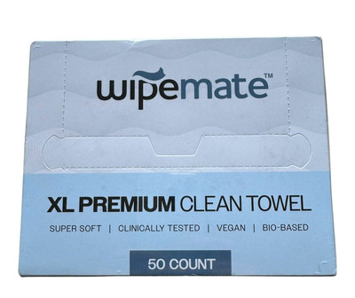 Wipemate Super Soft XL Premium Clean Vegan Dry Face Towels - 50 Count
