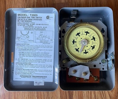 Intermatic T2005 Seven Day Calendar Dial Time Switich, New-Open Box