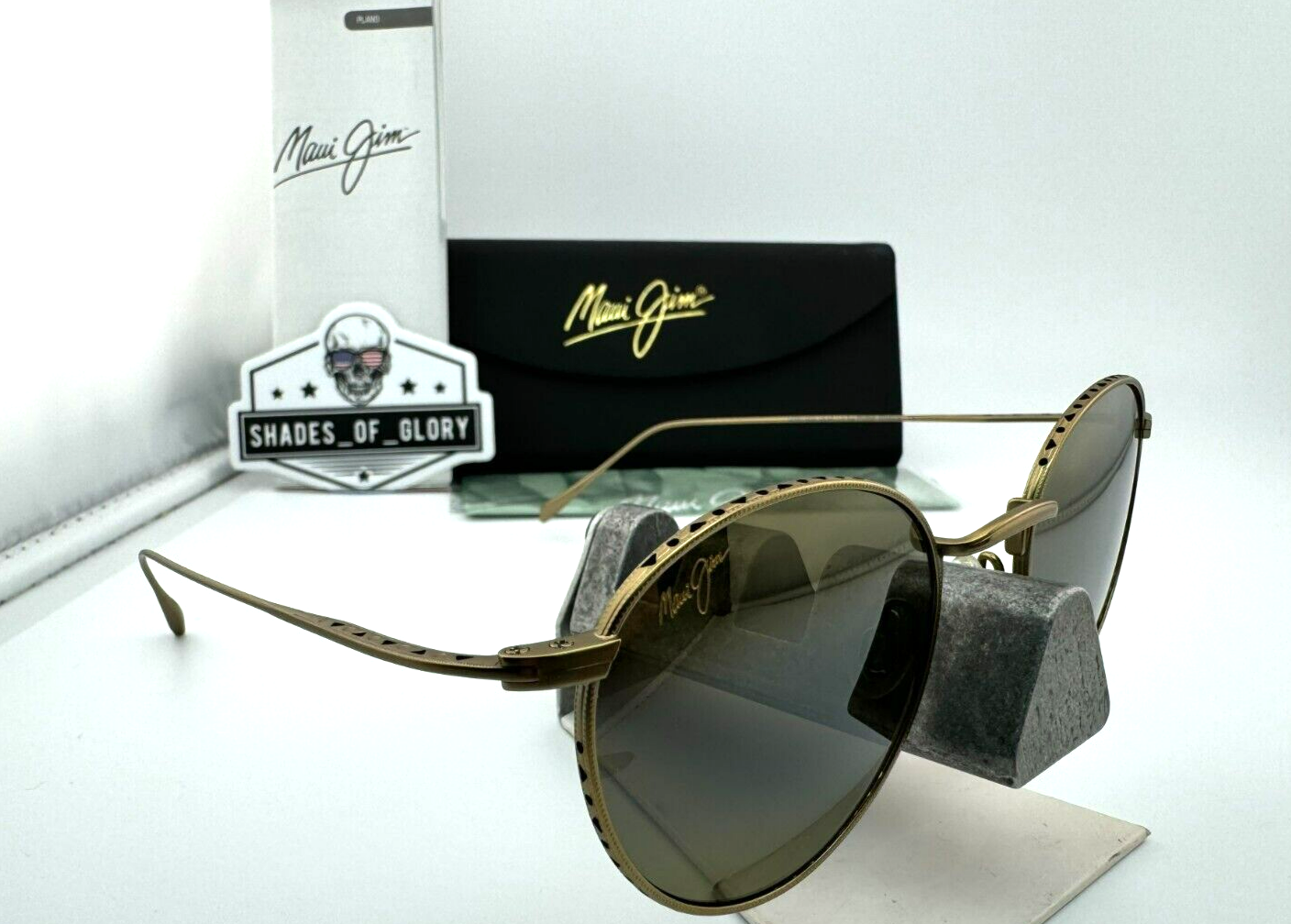 Pre-owned Maui Jim North Star Mj 757-16m Gold W/ Hcl Bronze Polarized Round Sunglasses