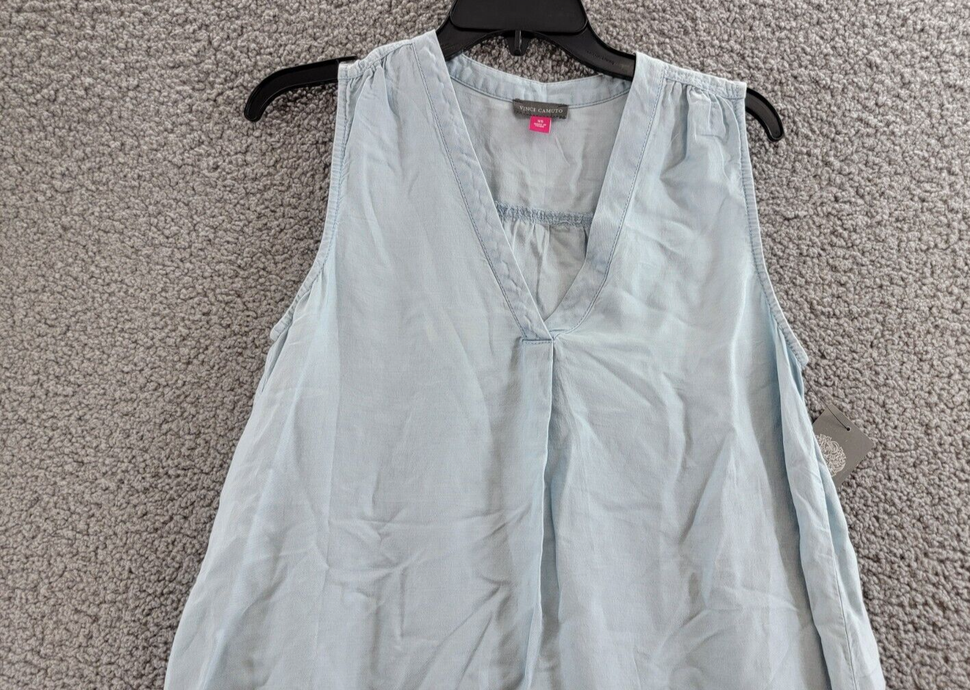 Vince Camuto Sleeveless V-Neck Dress Women's XS Arctic Surf Pullover Style - Picture 3 of 14