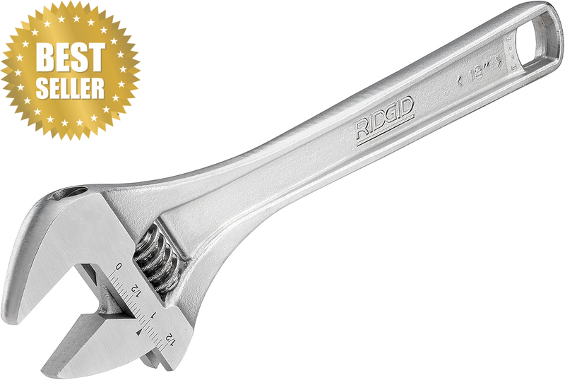 86917 762 Adjustable Wrench, 12-Inch Adjustable Wrench for Metric and SAE