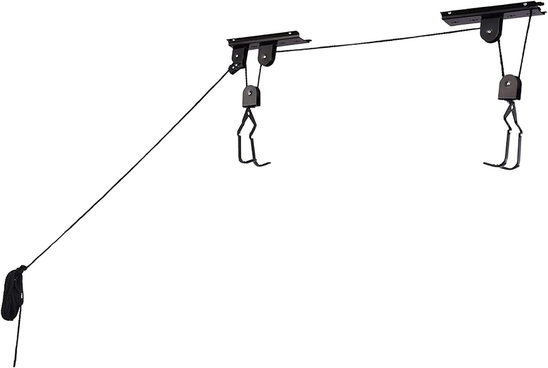 Bike Hoists - Overhead Pulley System with 100 Lb Capacity for Bicycles or Ladder