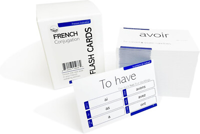 200 French Verb Conjugation Present Tense Flash Cards - Full Examples in Both Fr