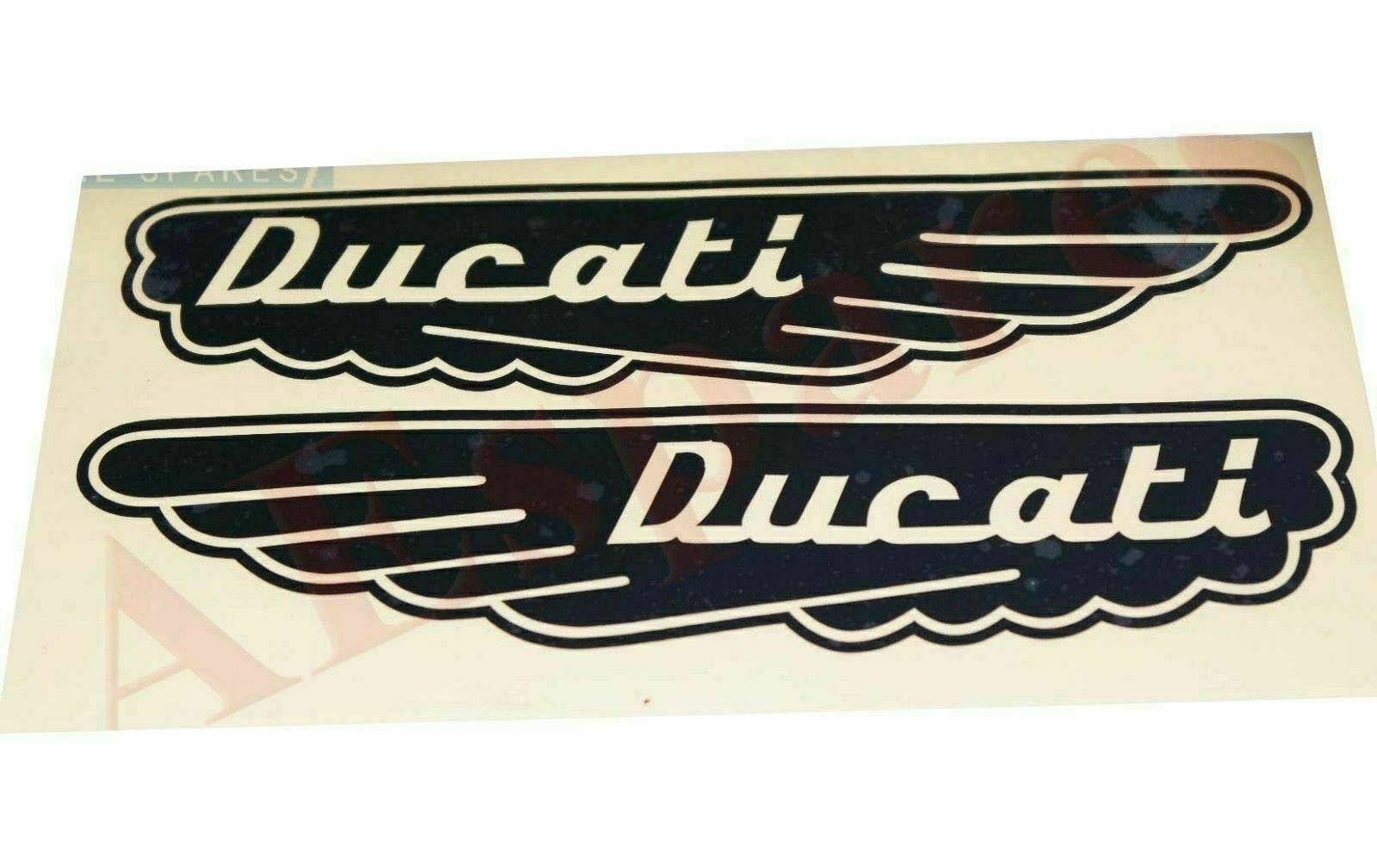 Ducati Petrol Fuel Tank Black Sticker Emblem Decal Pair 
