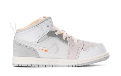 Кроссовки Jordan 1 Mid SE Craft для малышей, белые/нейтрально-серые-Phantom (DQ3725 100)