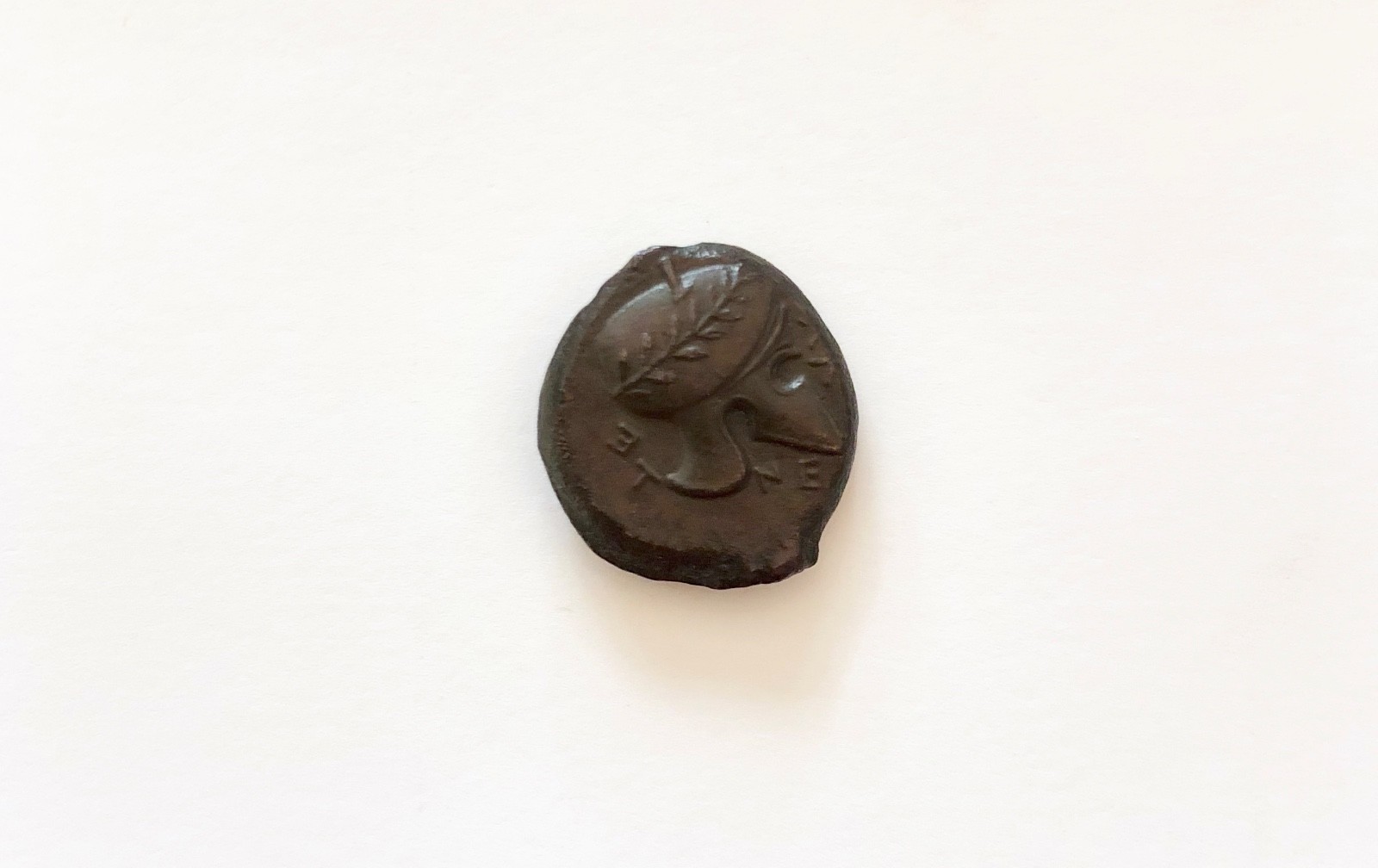 Finest Ancient Bronze Coin of Entella Campanian Helmet Pegasus Extant