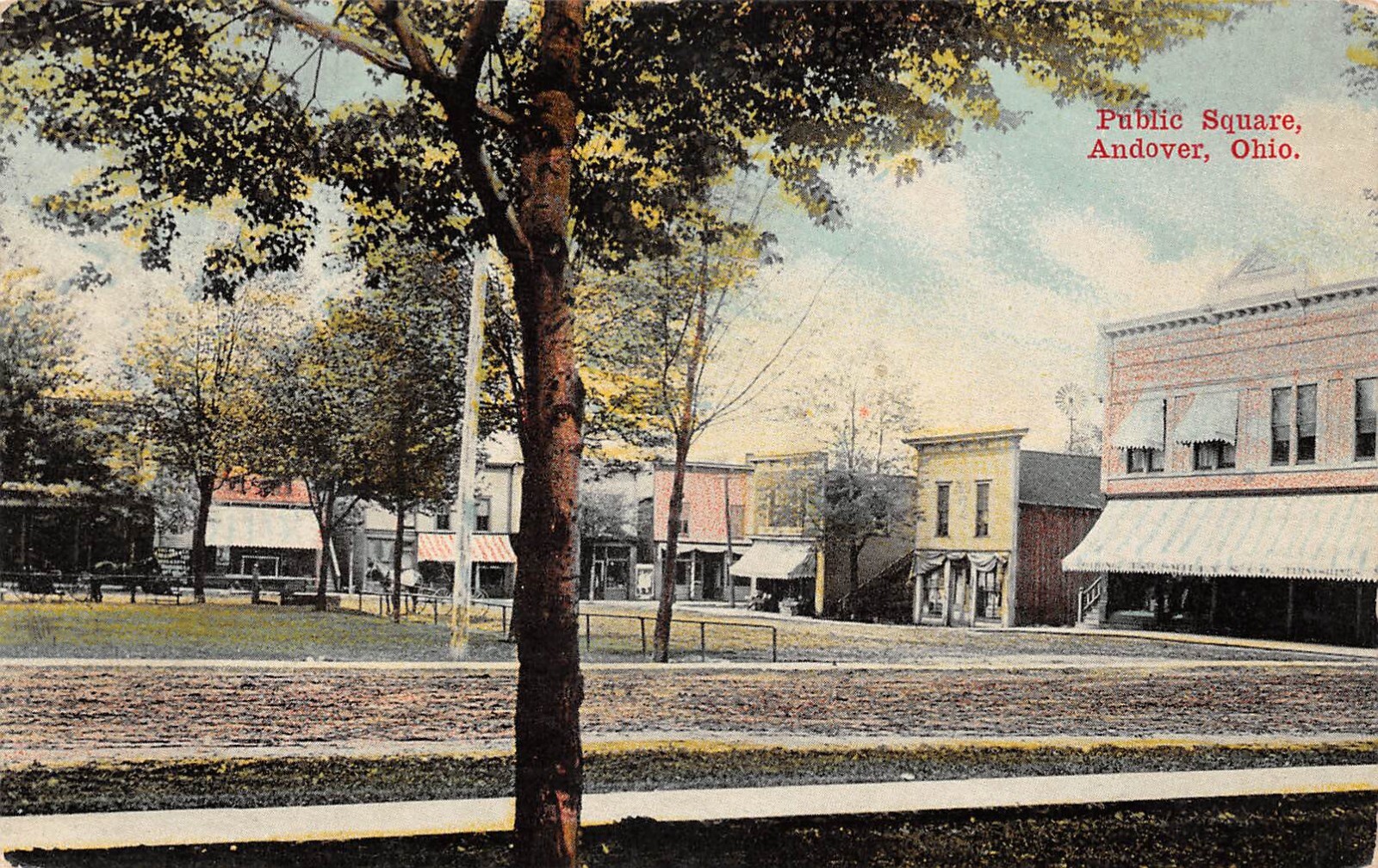 Public Square Andover Ohio 1914 Postcard | eBay