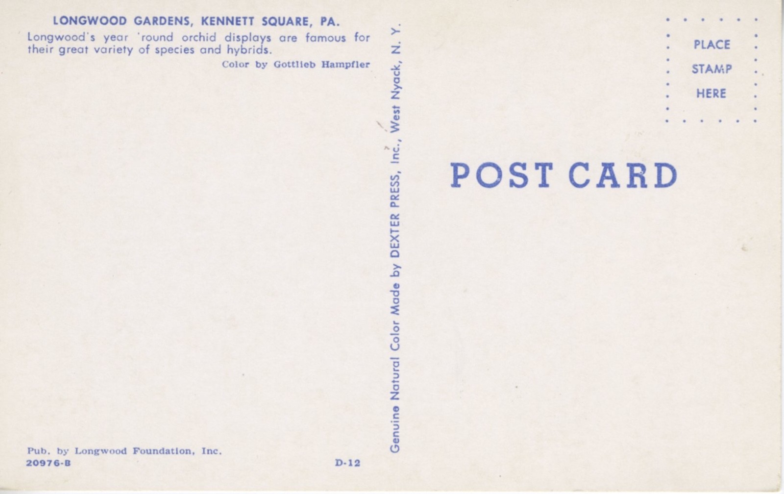 Longwood Gardens (Lot of 2) ~ Kennett Square PA Pennsylvania ~ Garden Postcard